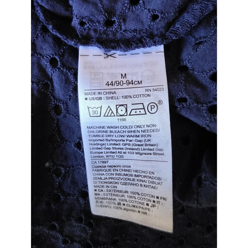 Banana Republic Button-Down Shirt Women M Dark Blue Cotton Long Sleeve Classic